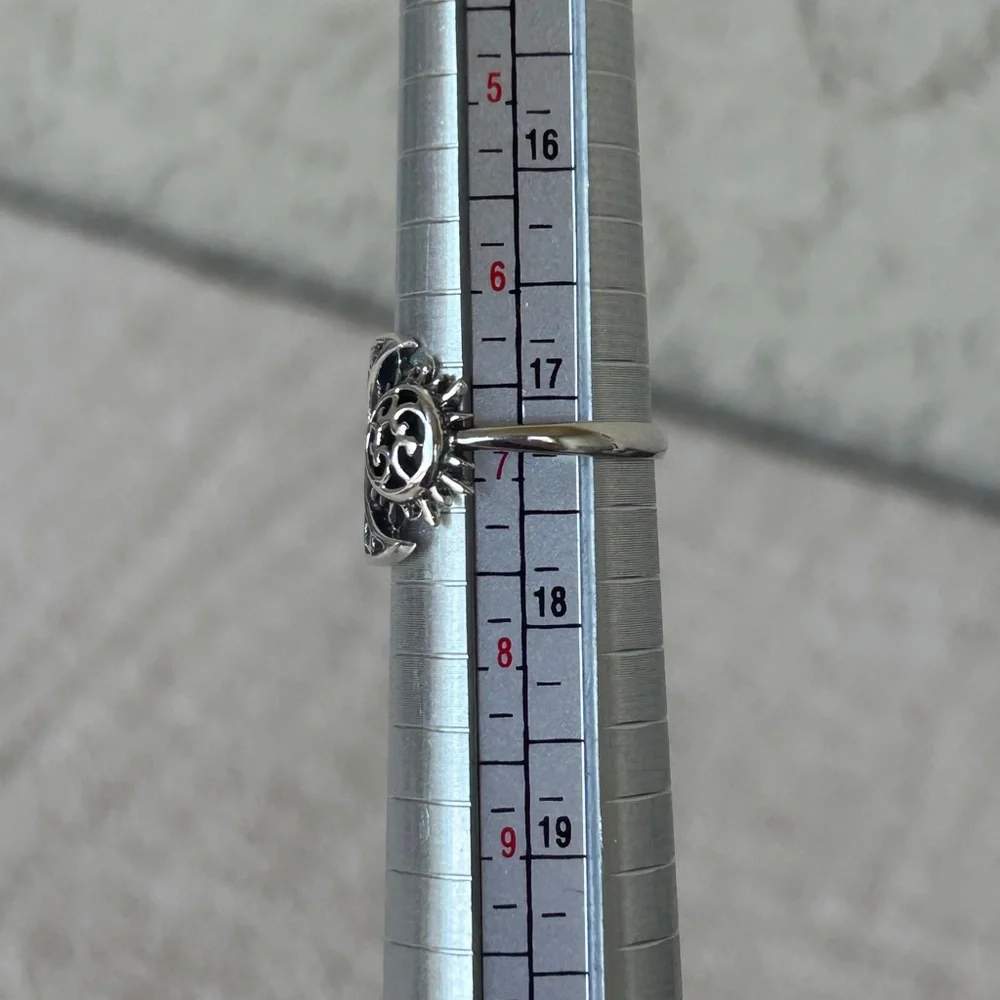 925 Sterling Silver Hand-Crafted Sun and Moon Ring